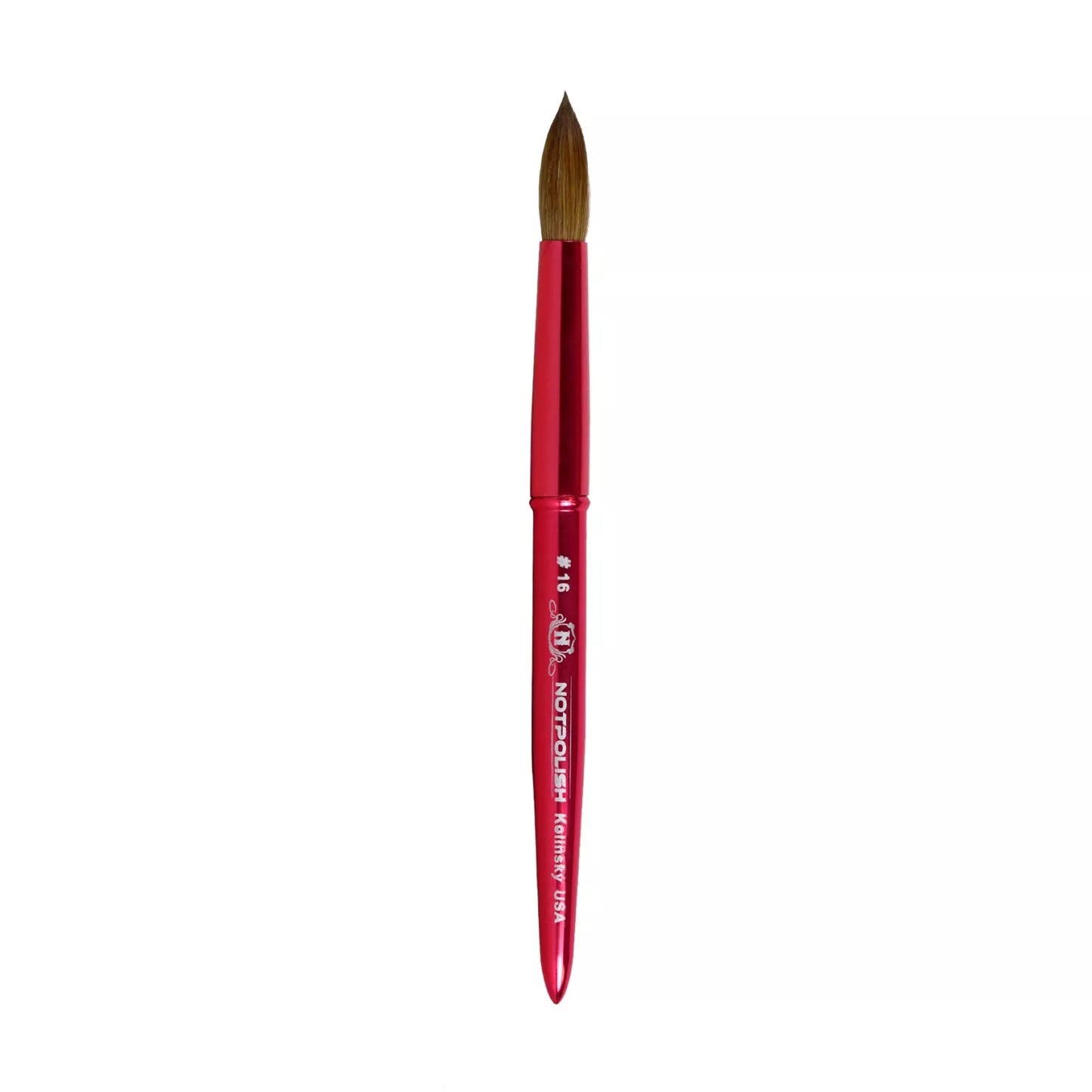 NOT POLISH 100% Kolinsky Acrylic Brush Aluminum Handle *Crimped Option available*