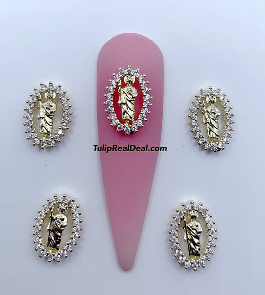 Bling San Judas 3D nail charms