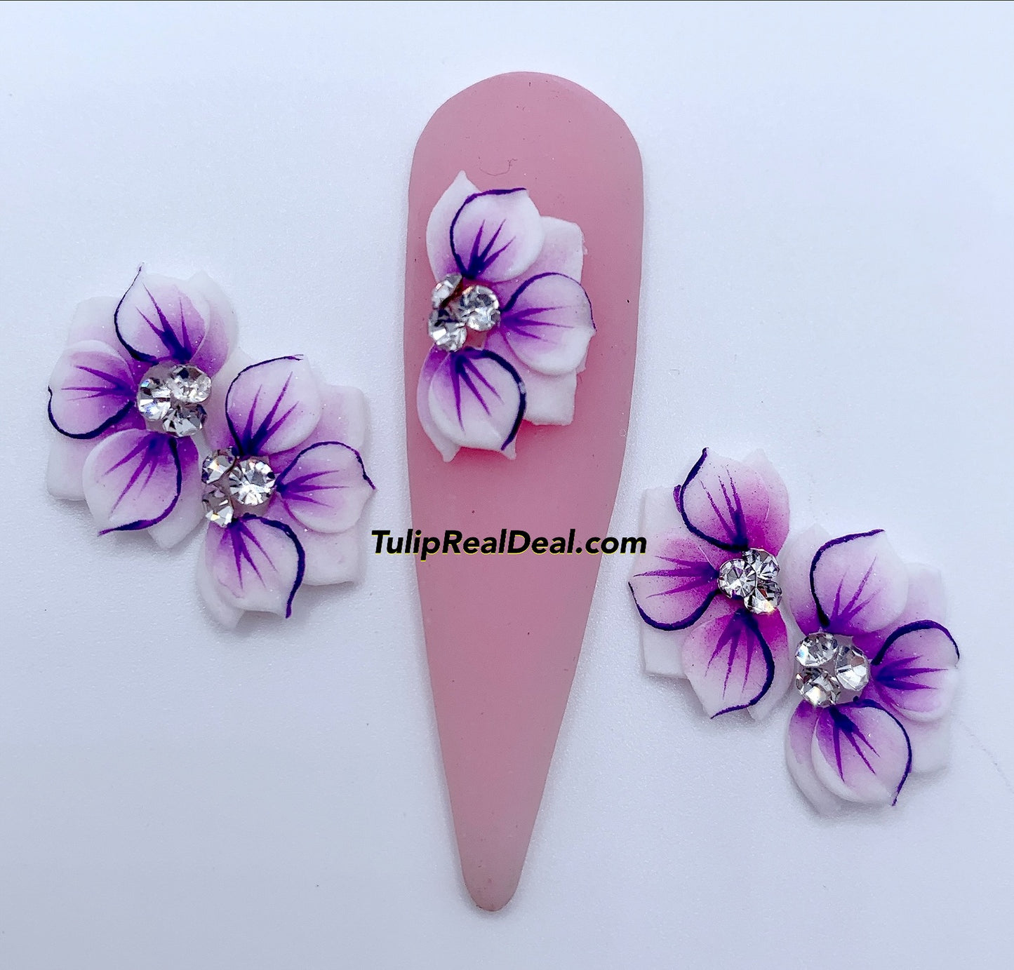 3D Handmade Acrylic Flowers 4pcs multi colors