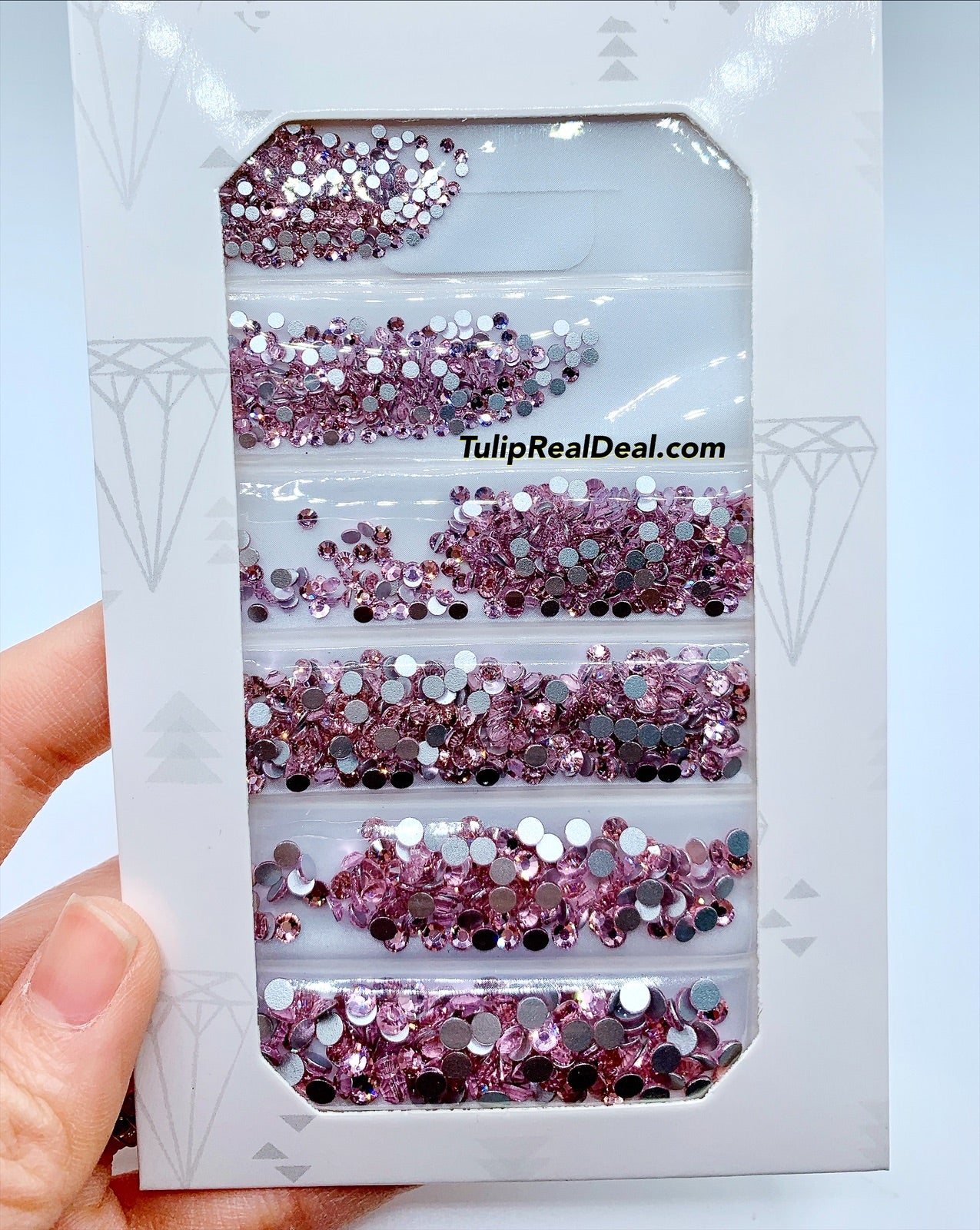 Light Pink Flatback Rhinestones Mixed sizes