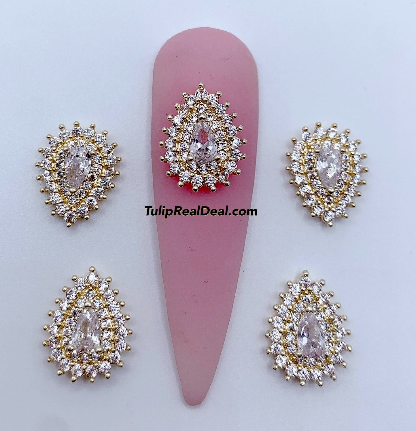 Zircon Tear Drop Bling charms 4pcs