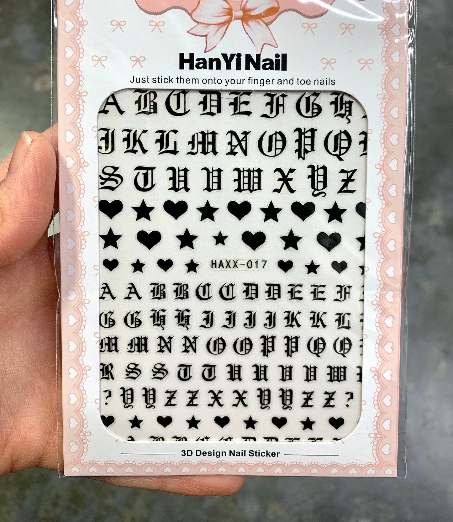 Sticker Letters Stars Hearts