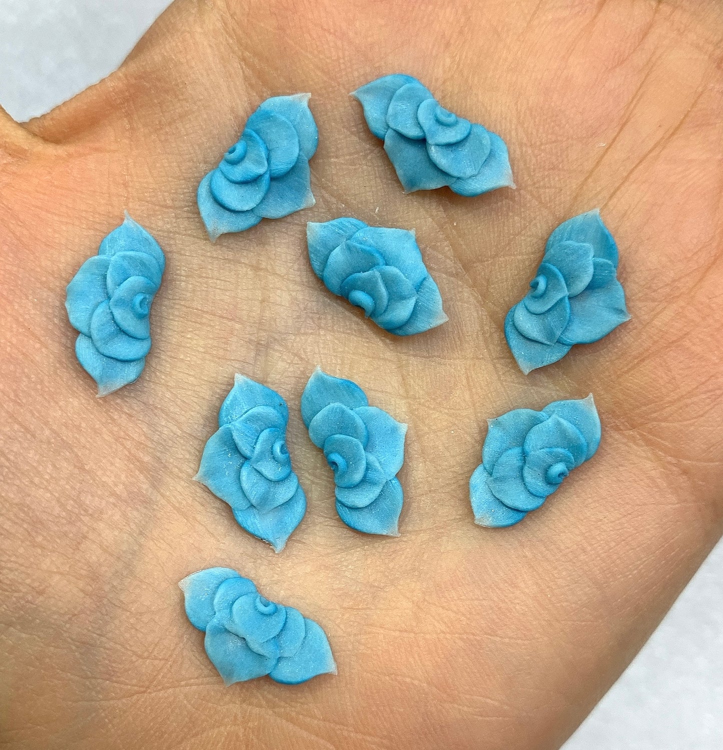 NEW 3D Acrylic BLUE Flowers