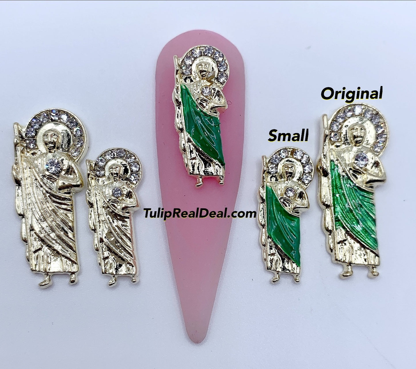 SMALL San Judas 3D Bling nail charms