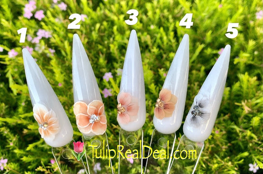 3D Flowers Assorted Colors 4pcs