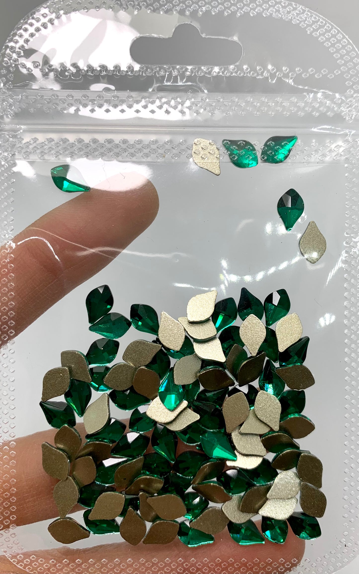 Emerald Rhinestone Flame Medium