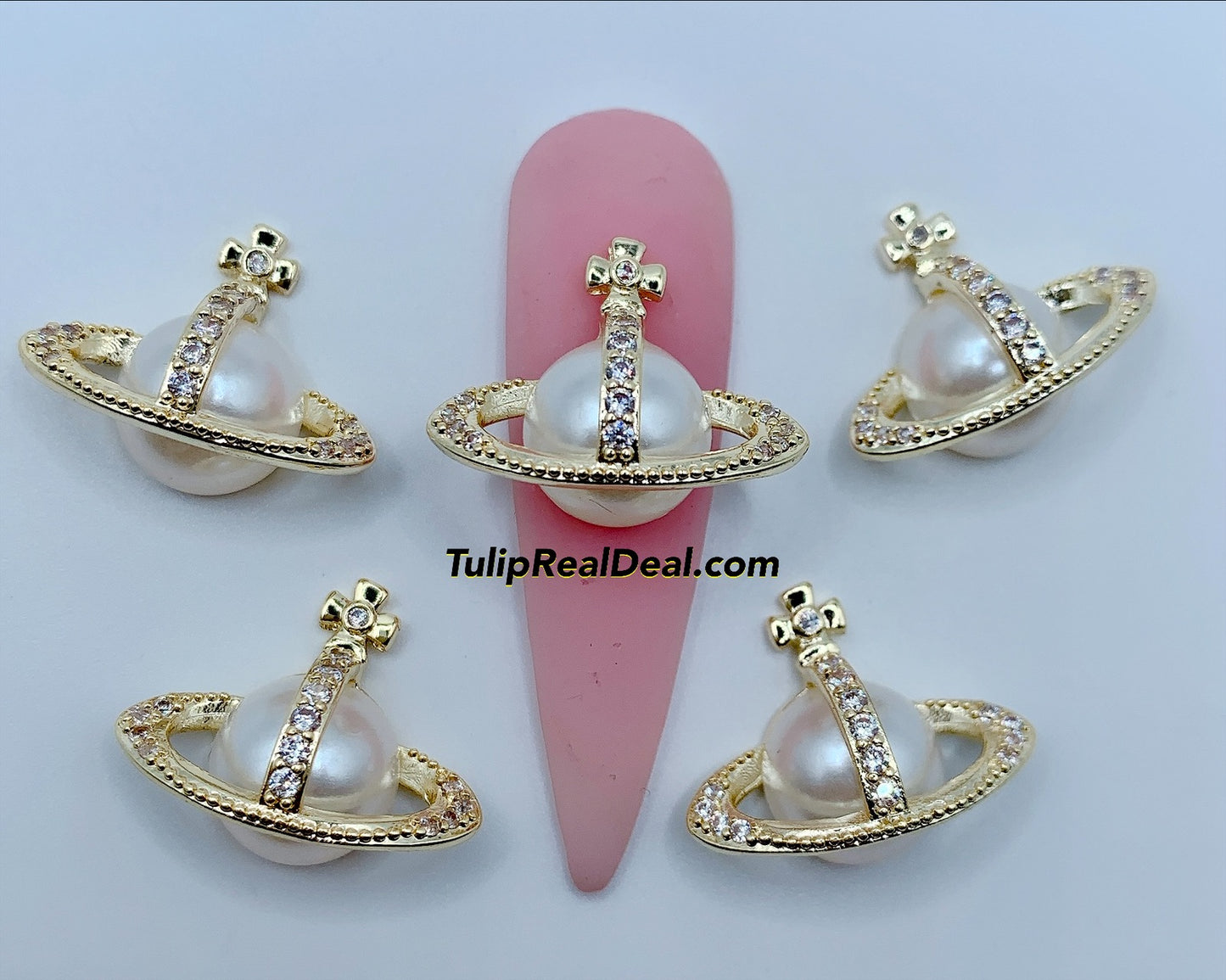 Planet cross pearl charms