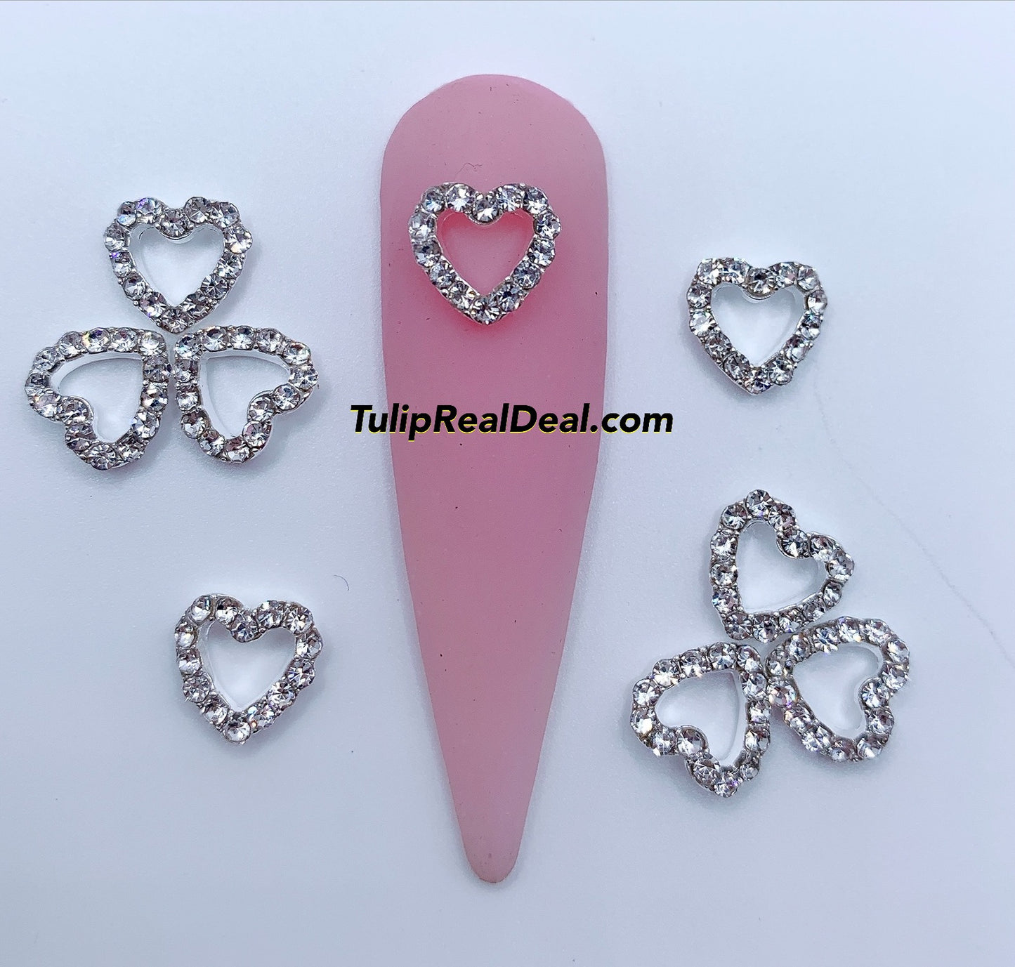 10pcs Bling Heart Charms