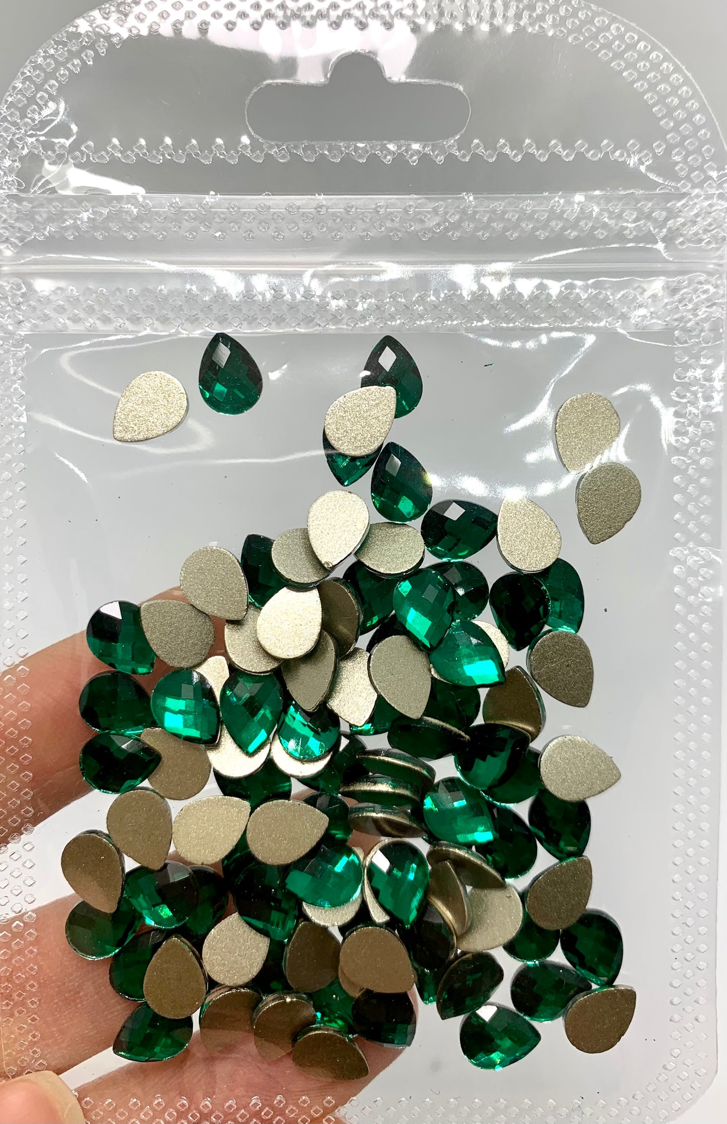 Emerald Rhinestone Pear Large