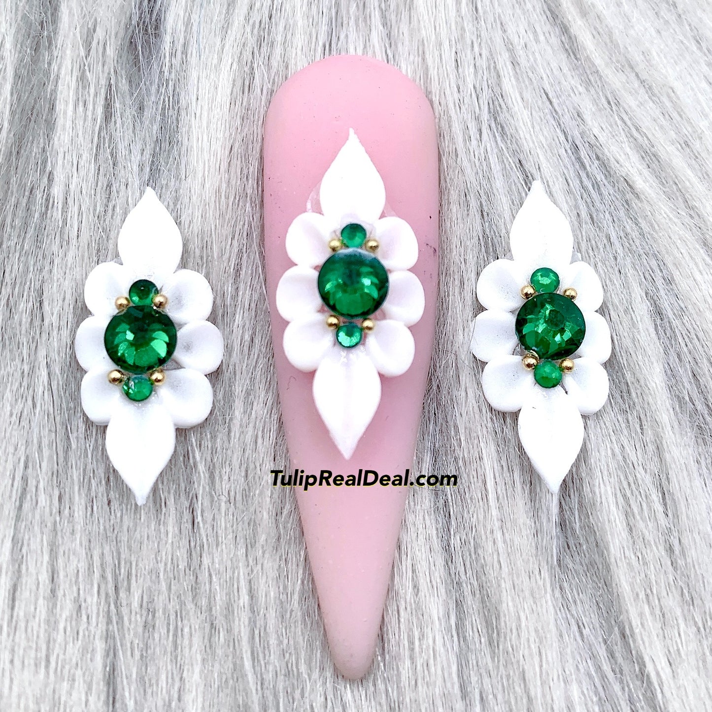 HANDMADE 3D WHITE Acrylic Flowers Full XL