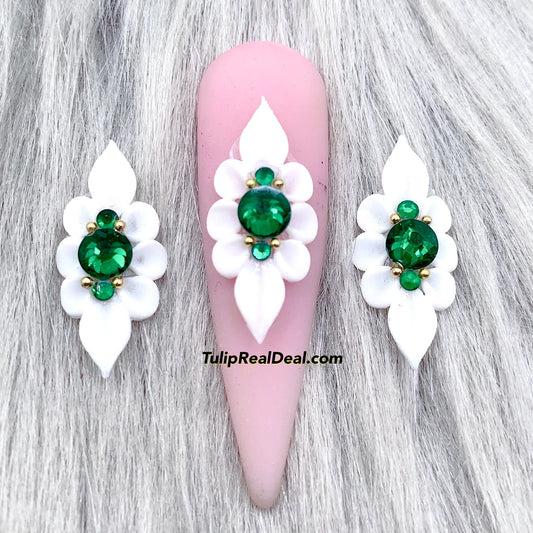 HANDMADE 3D WHITE Acrylic Flowers Full XL