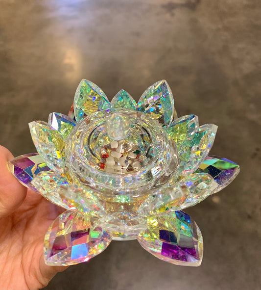 Crystal Lotus Dappen Dish With Cap