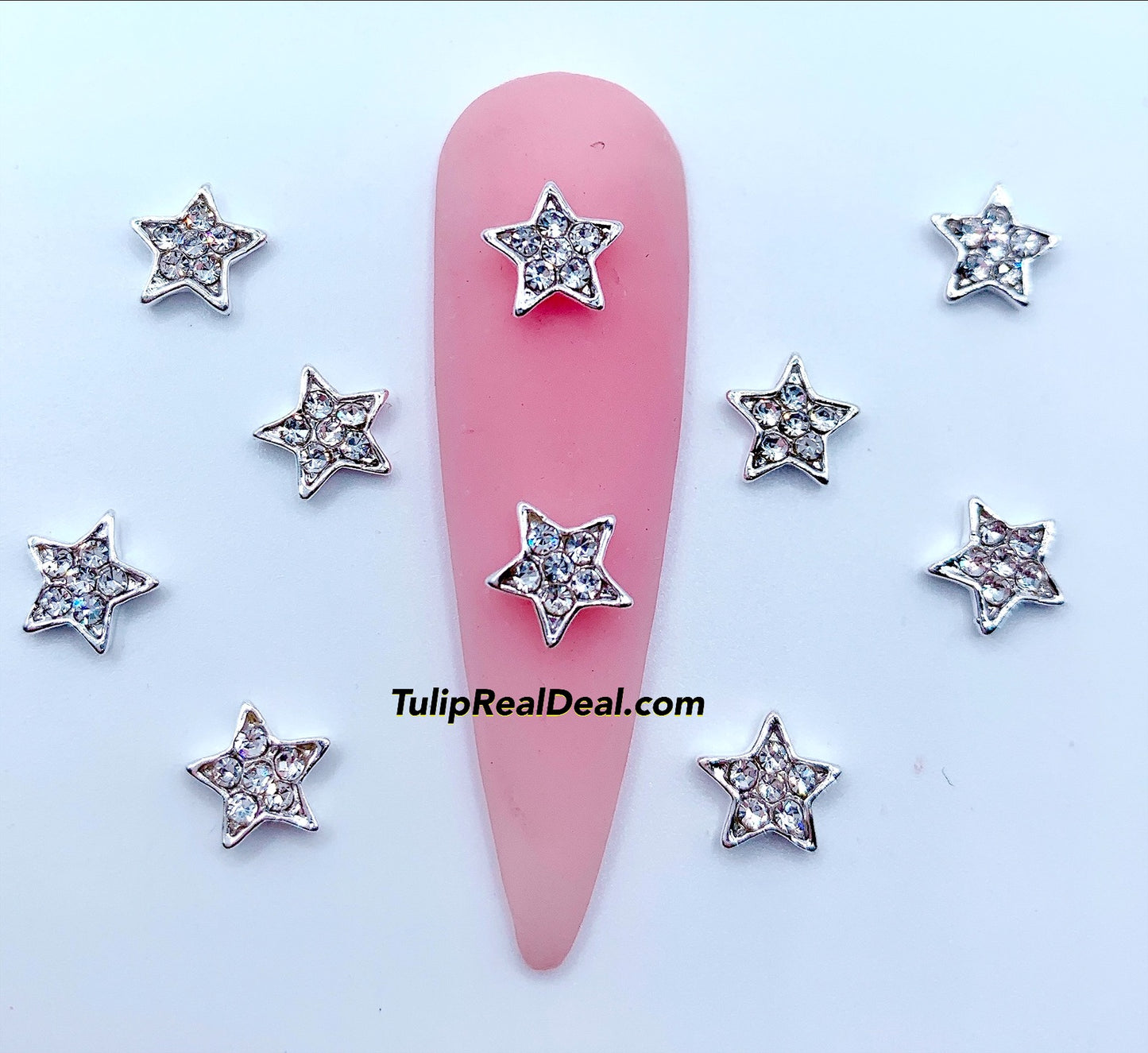 3D Star Bling Nail Charms 5pcs