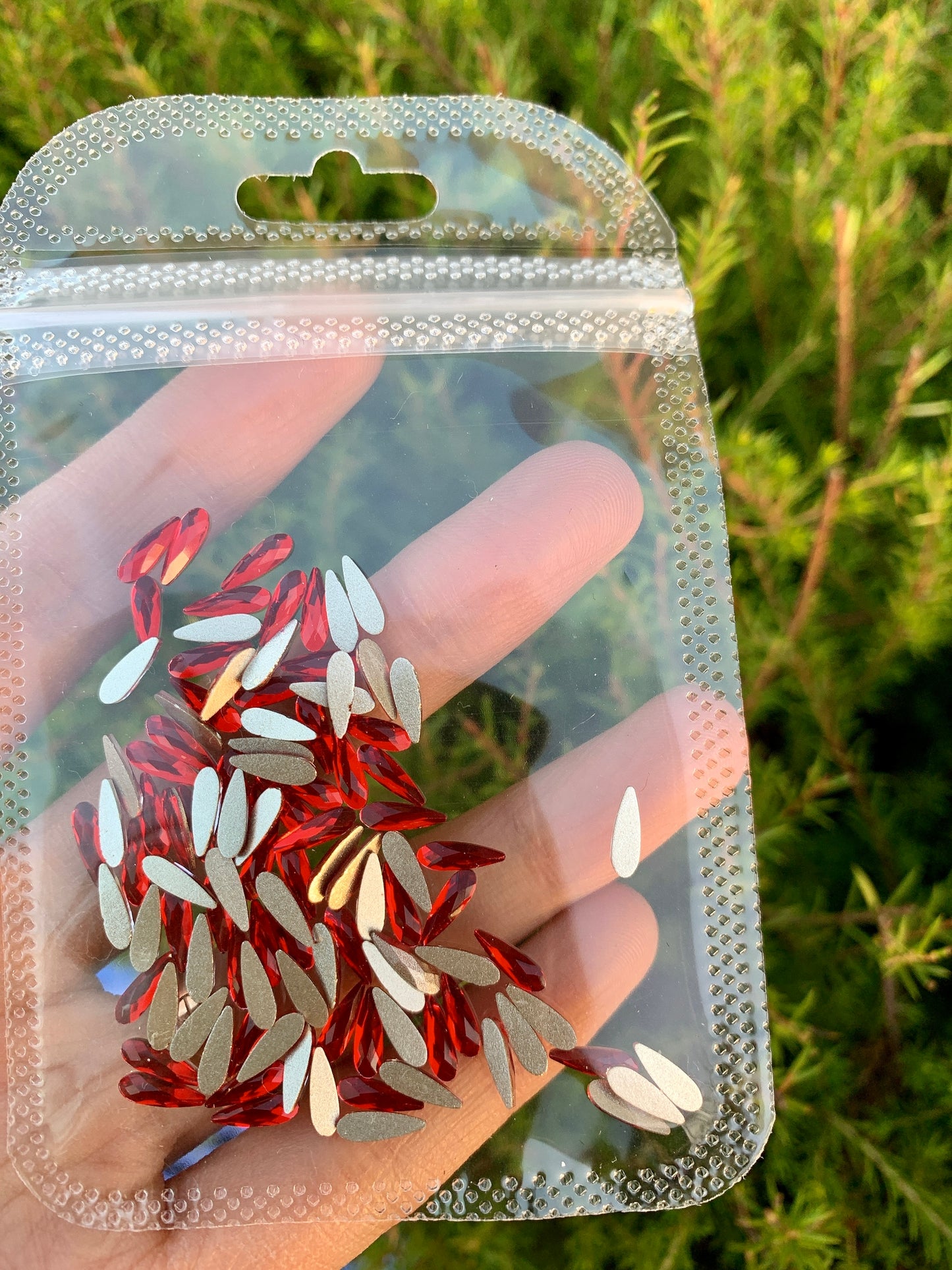 RED Rhinestone Teardrop/ Marquise Rhinestones