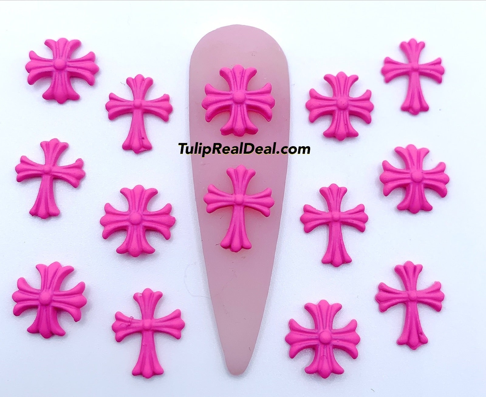 Hot Pink Chrome 💗 cross charms 20pcs – Tulip Real Deal