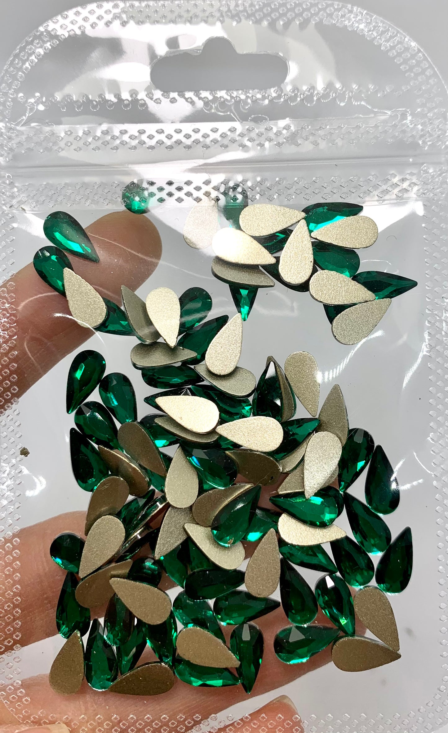 Emerald Rhinestone Pear Large
