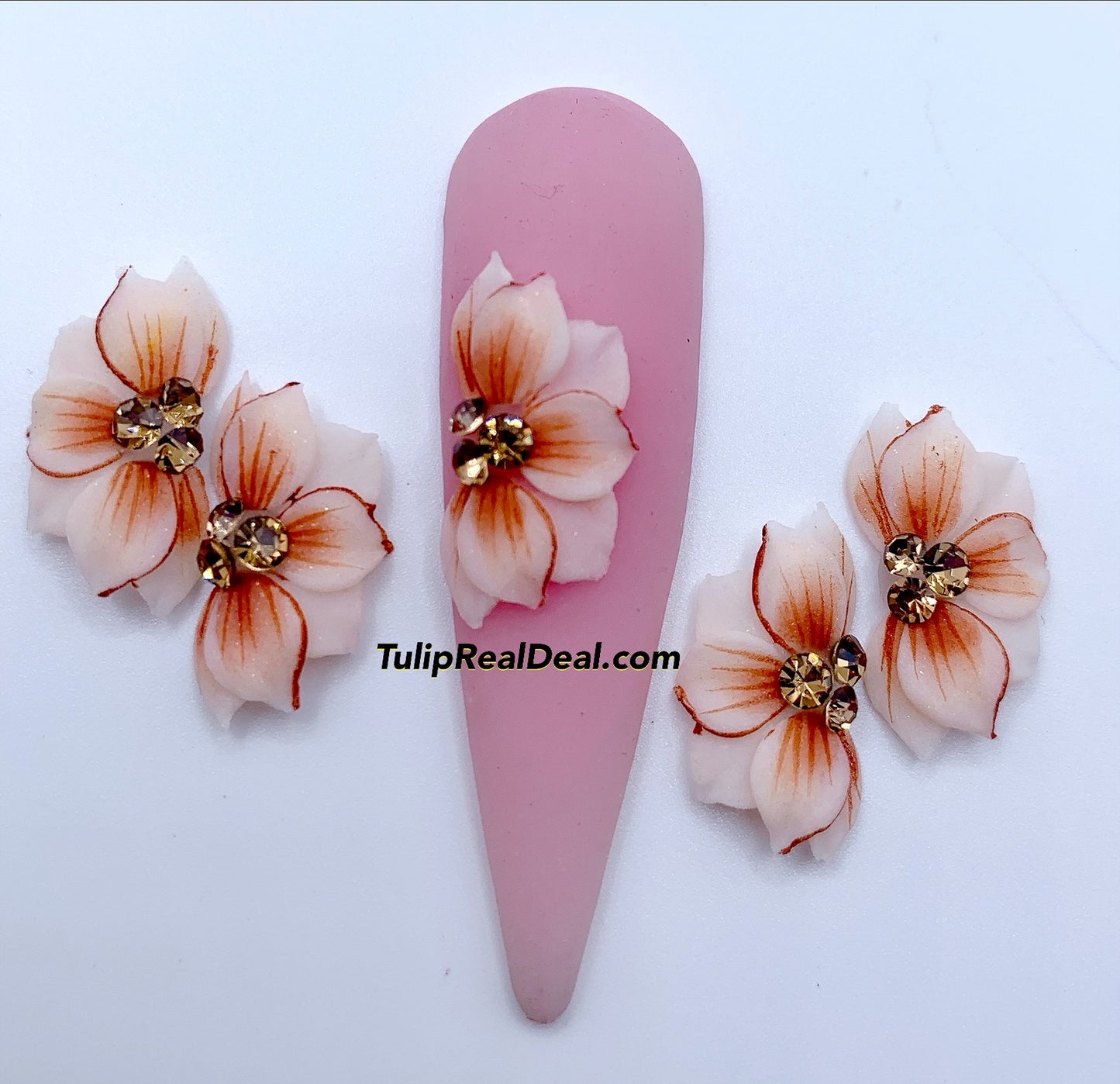 3D Handmade Acrylic Flowers 4pcs multi colors