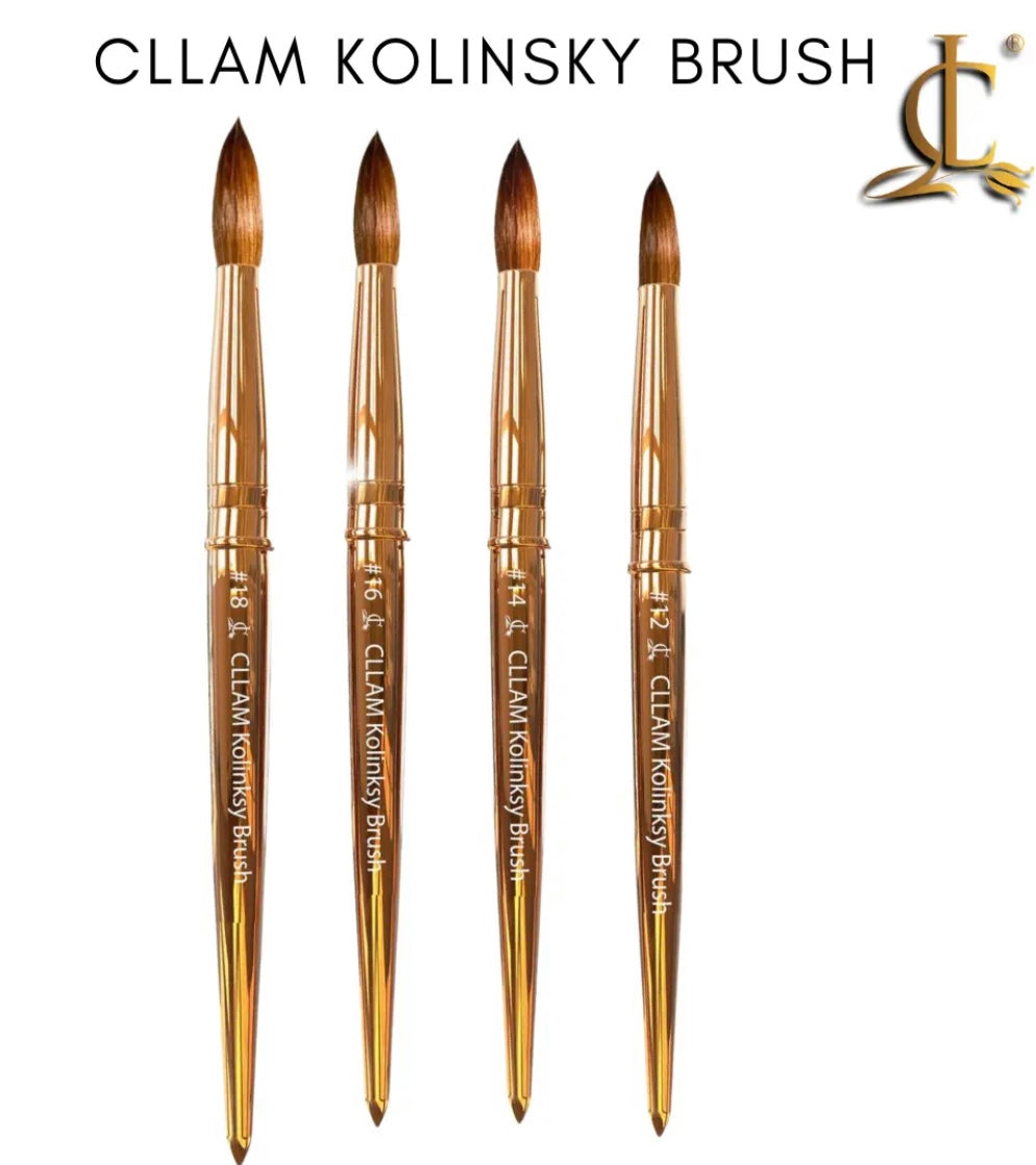CLLAM Acrylic Brush 100% Kolinsky *Crimped Option available*