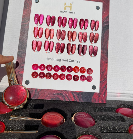 HANG Blooming RED Cat Eye Gel Polish collection 18 colors