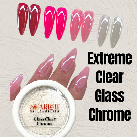 NEW Extreme Clear Glass Chrome powder- 2grams each jar