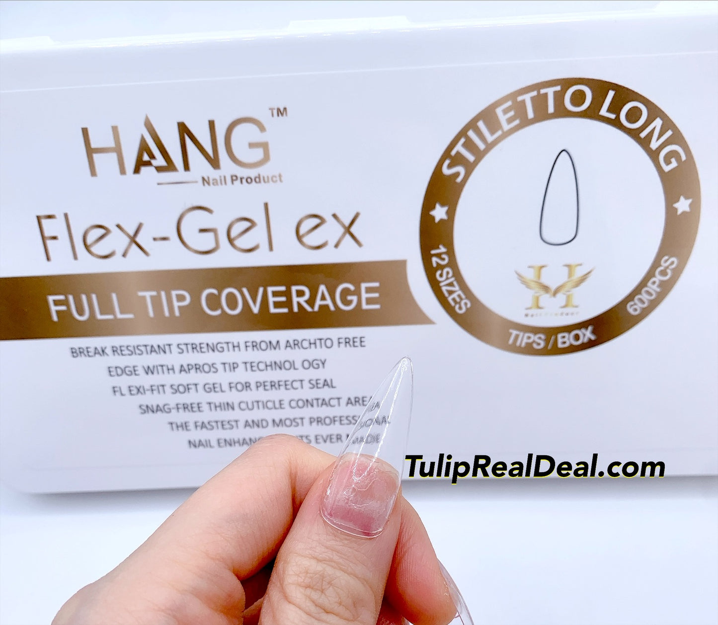 HANG LONG STILETTO Flex Gel X Full Cover BOX OF TIPS 1000pcs