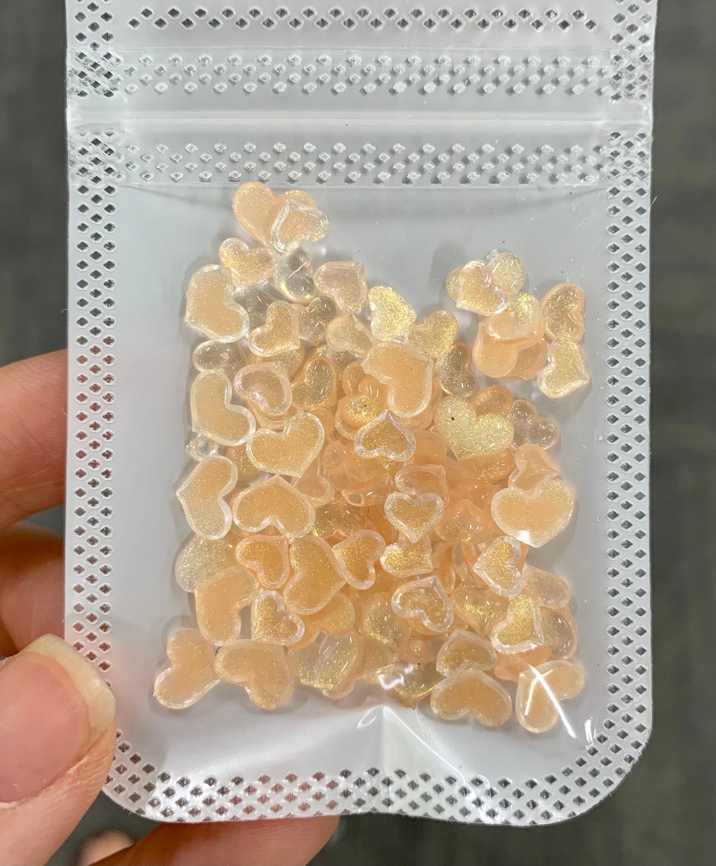 3D Heart Clear Resin nail charms