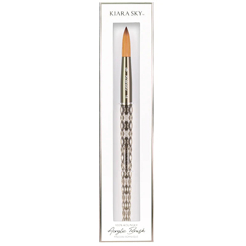 BLACK Kiara Sky 100% Kolinsky Acrylic Brush *Crimped Option Available*