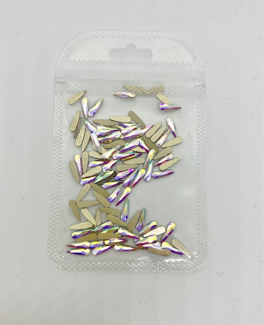 Crystal Flatback Pack - Crystal AB Tear Drop 2.5*8