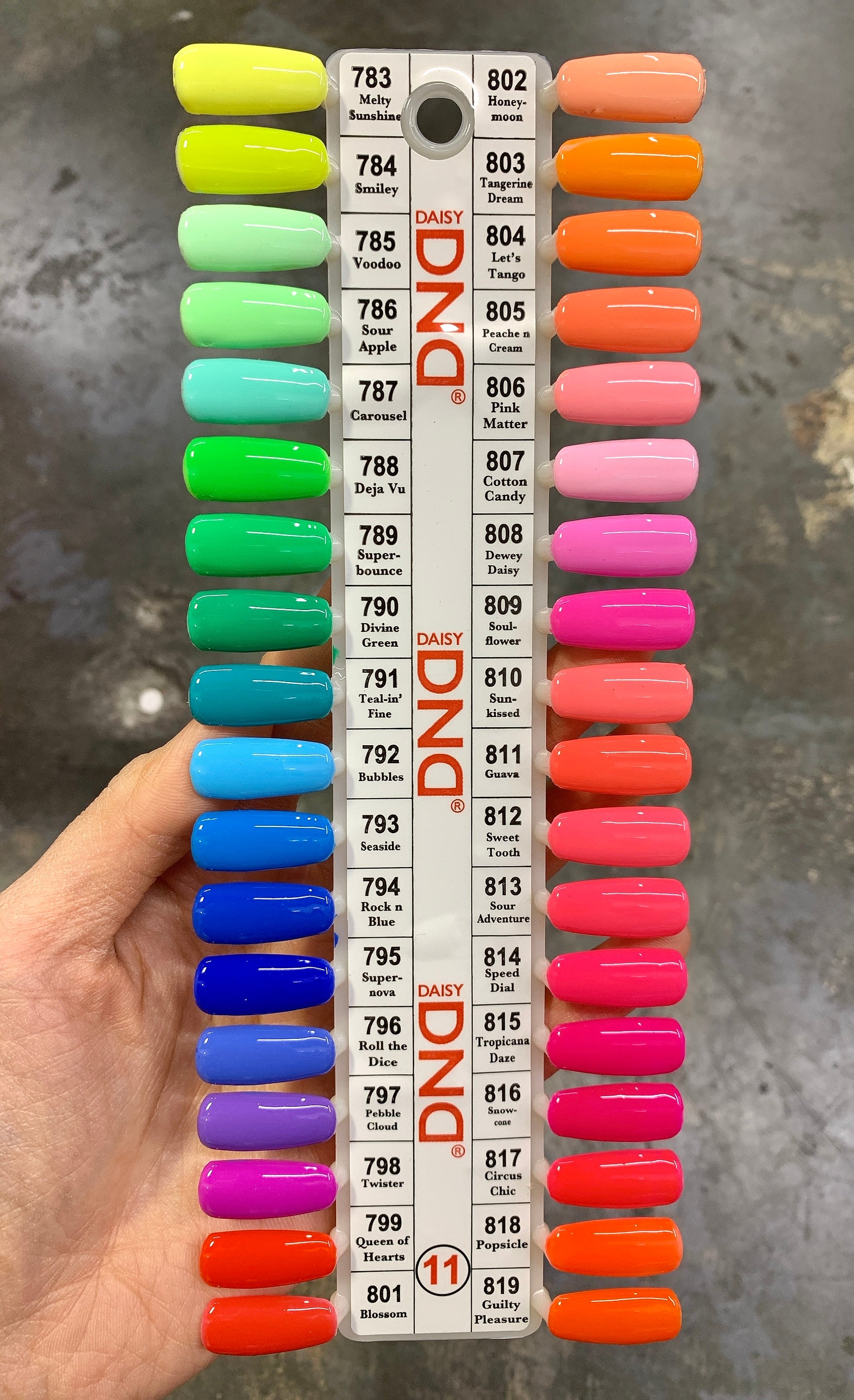 NEW DND Gel Polish Color - Swatch 11 from 783 to 819 – Tulip Real Deal