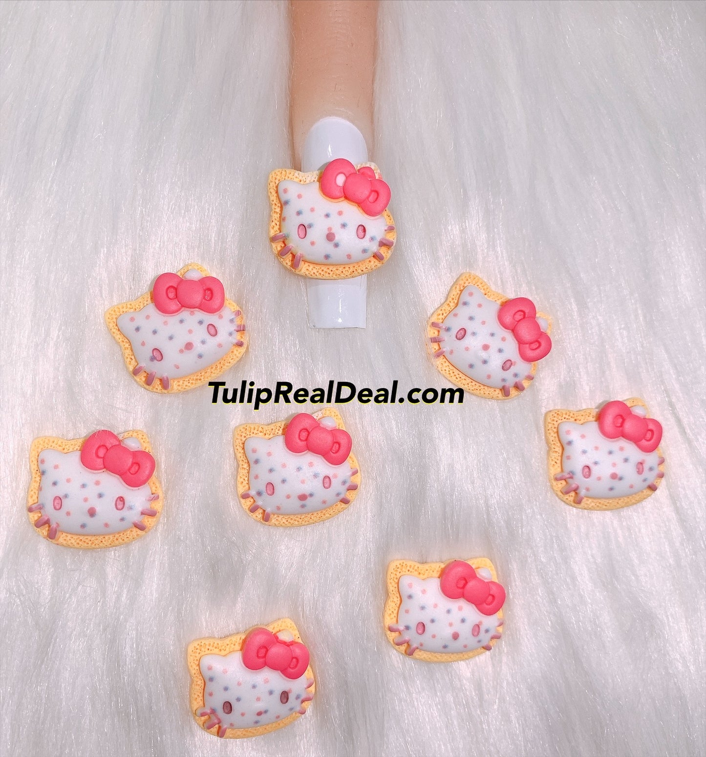 Cat Cookie Head 4pcs nail charms