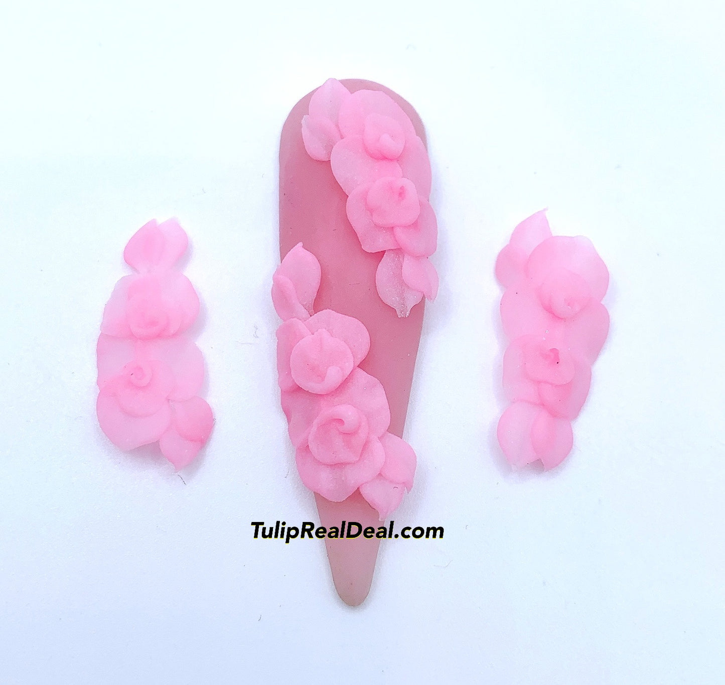Handmade 3D Acrylic PINK ROSE Long Petals Flowers