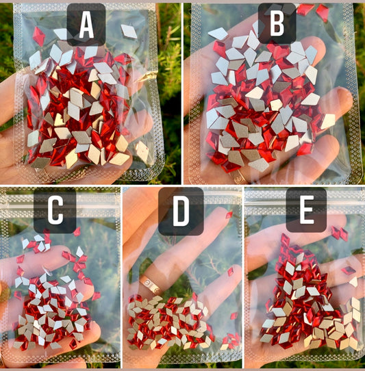 RED Rhinestone Rhombus/ Kite Rhinestones