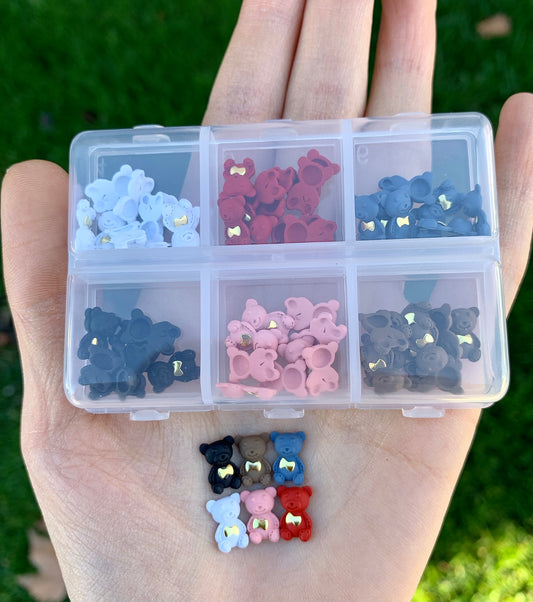 Teddy Bears 3D Nail Charms 6 Colors BOX