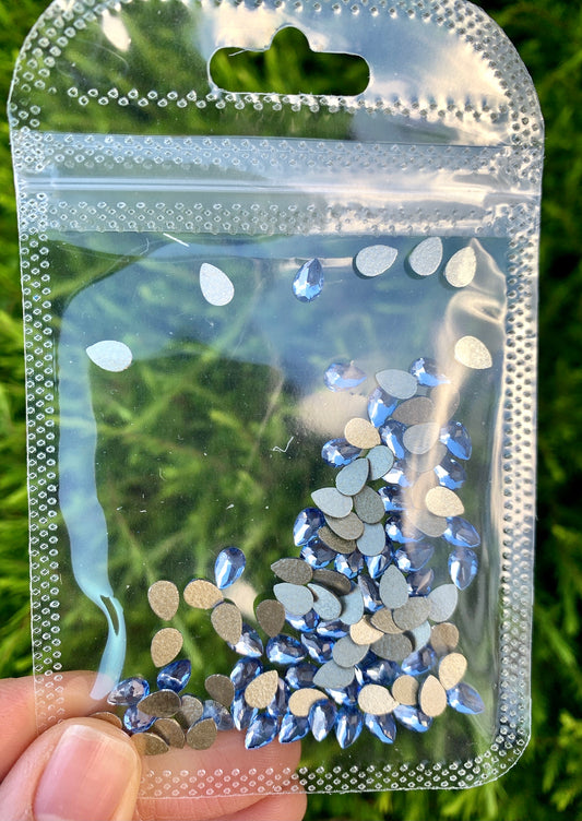 Blue Sapphire Rhinestone Pear Medium