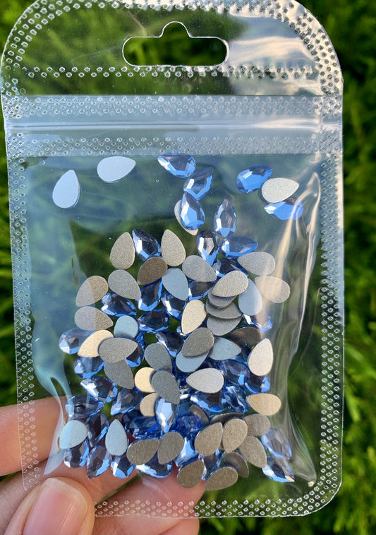 Blue Sapphire Rhinestone Pear Large