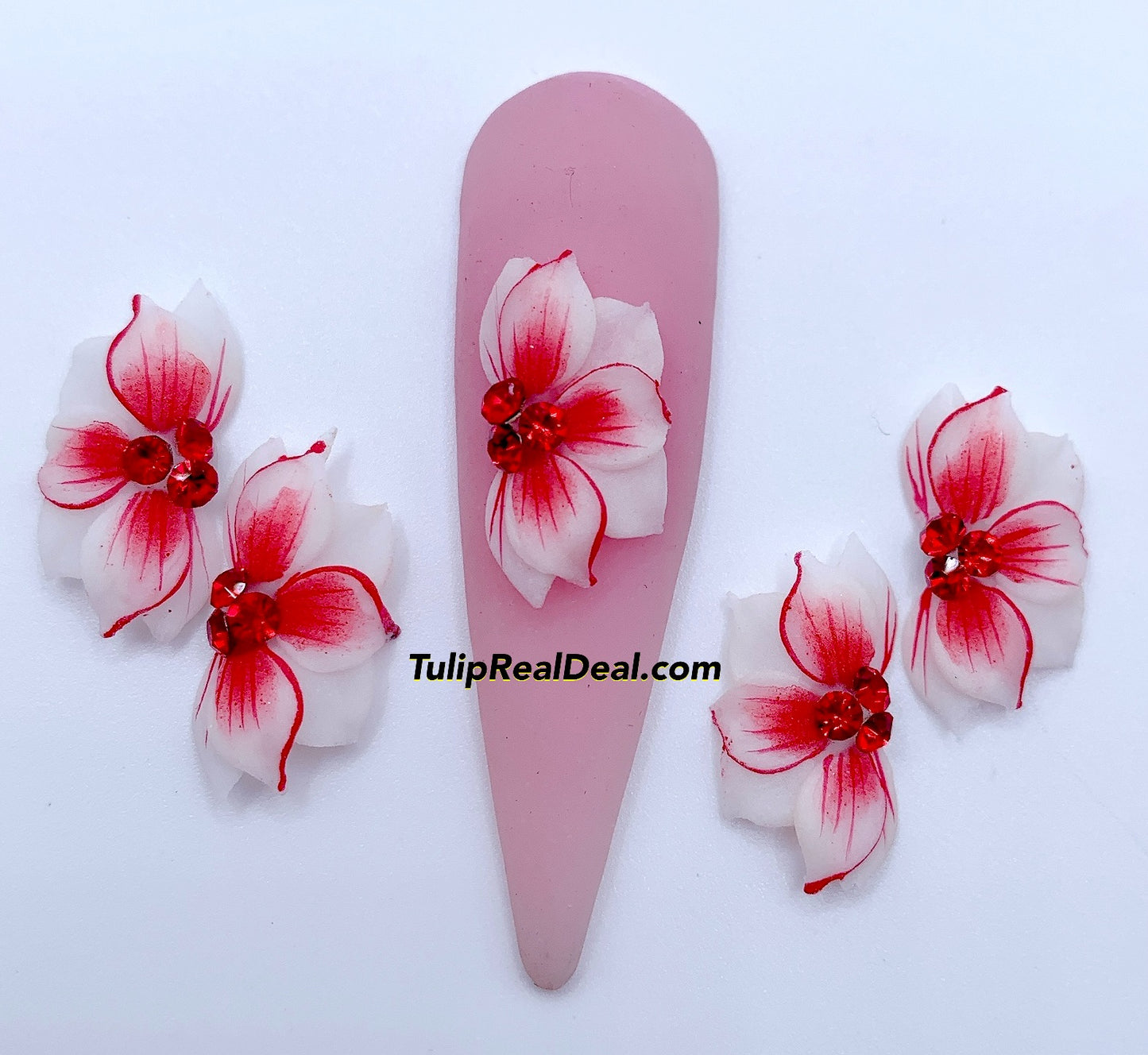 HANDMADE 3D Acrylic Flowers Christmas 4pcs