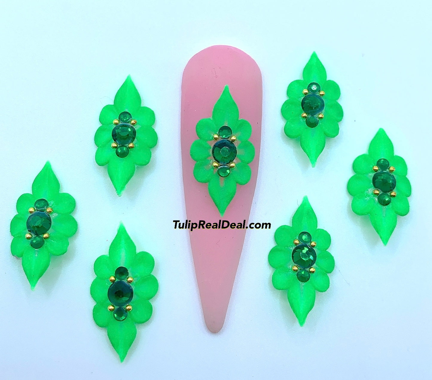 HANDMADE 3D Green Acrylic Flowers Christmas