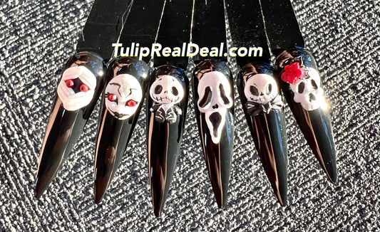 Halloween 3D Acrylic Charms 4pcs HANDMADE