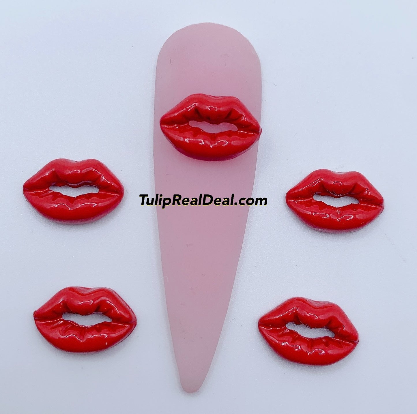 Red Lip nail charms 4pcs