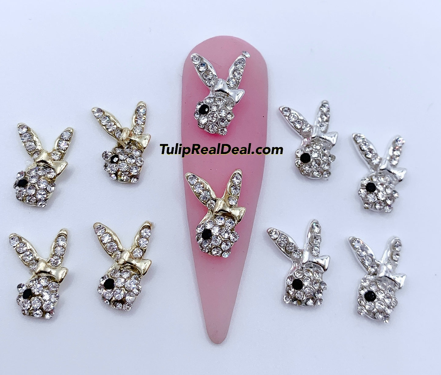 BOW Bunny Bling 3D charms 5pcs