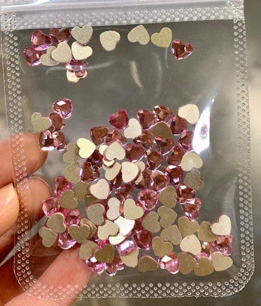 Light Pink Rhinestone Heart Medium