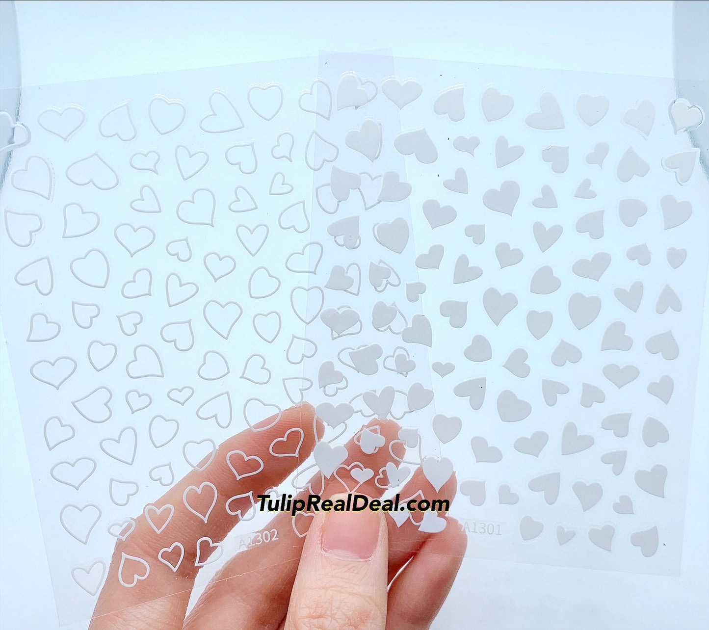 Sticker Valentine Hearts WHITE
