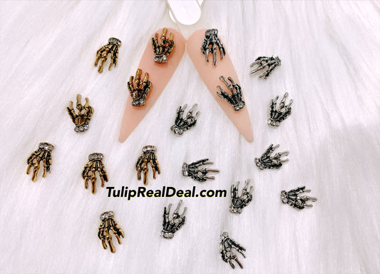 Halloween Skeleton Hands 3D Charms 15pcs