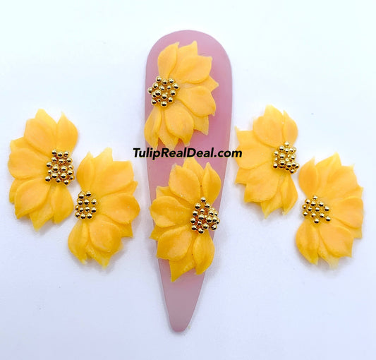 HANDMADE 3D Sunflower Acrylic Flowers 4pcs