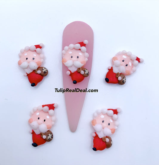 Santa HANDMADE 3D Acrylic Christmas Charms