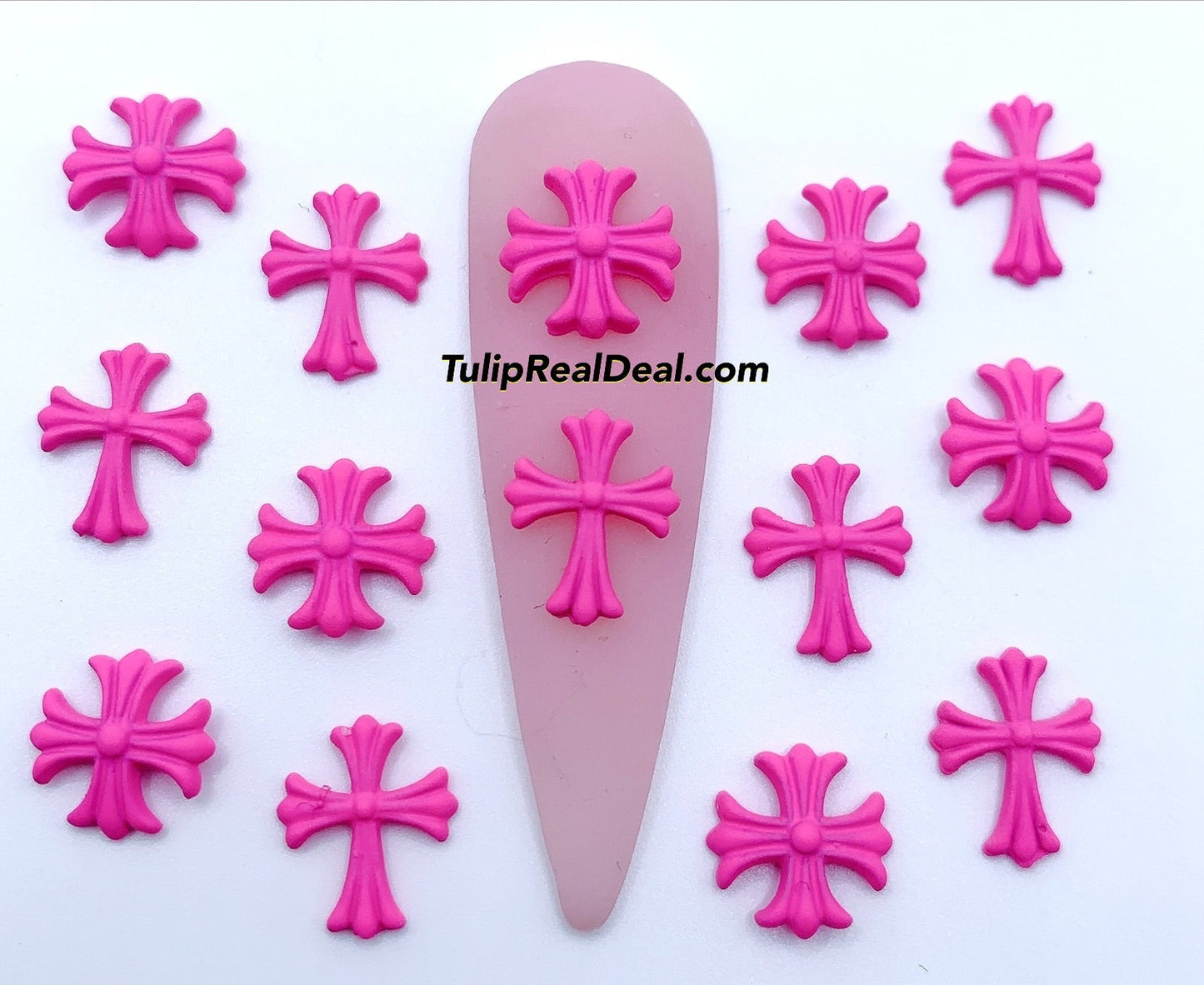 Hot Pink cross charms 20pcs