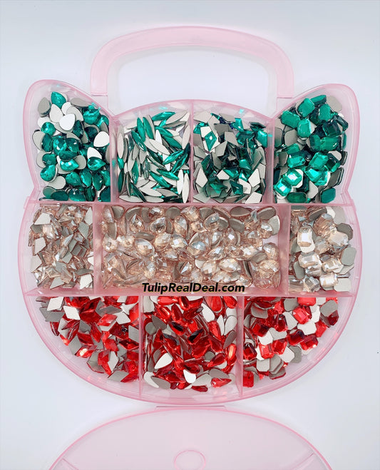 Kawaii Box Rhinestone Fancy Shapes 1000pcs