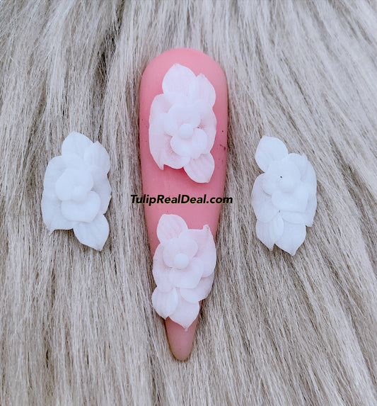 Handmade 3D WHITE Acrylic Flowers