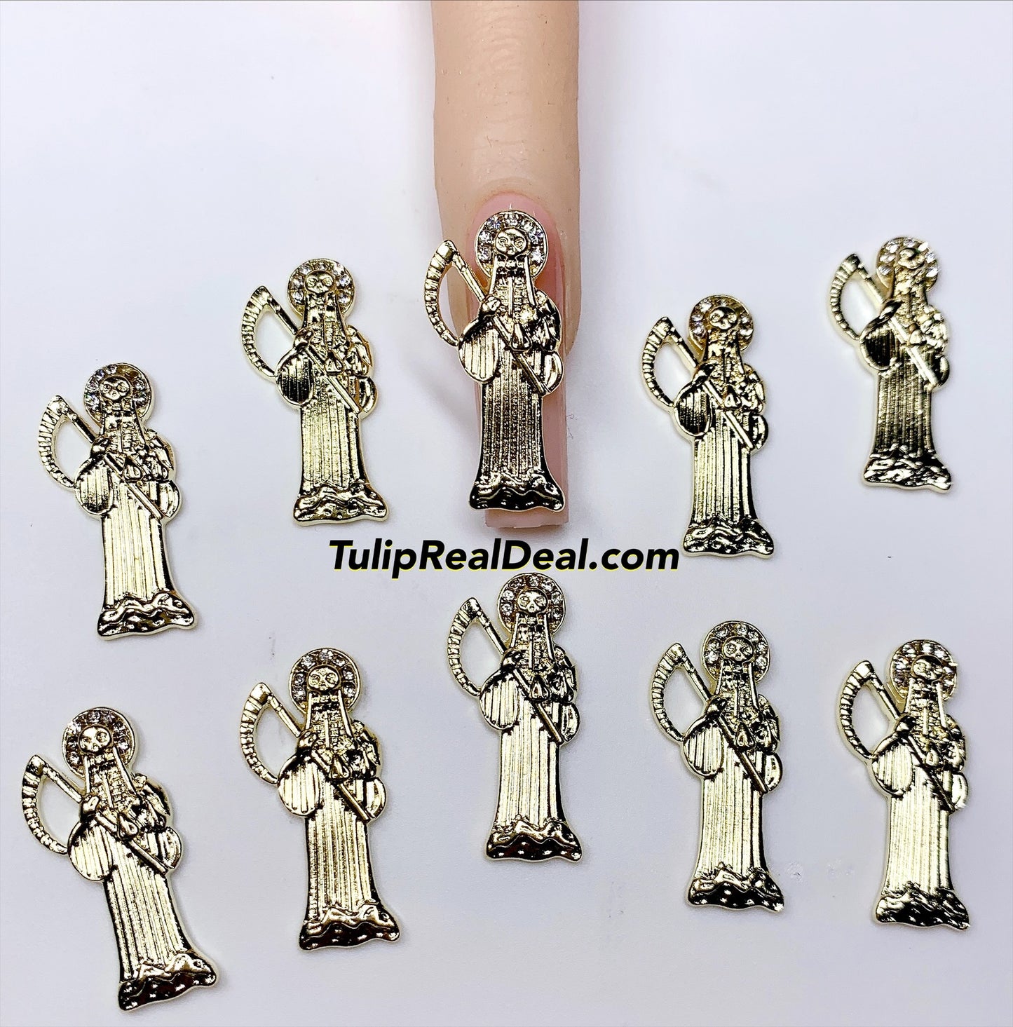 Santa Muerte Holy Death Grim Reaper 3D nail charms