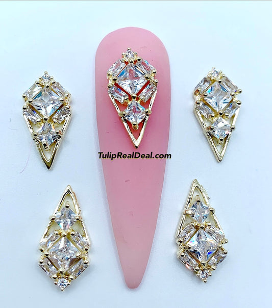 Zircon Bling Fancy 3D nail charms 5pcs